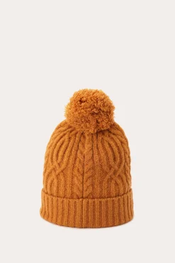 Cable Beanie With Self Pom