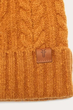Cable Beanie With Self Pom