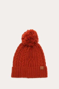 Cable Beanie With Self Pom