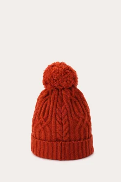 Cable Beanie With Self Pom