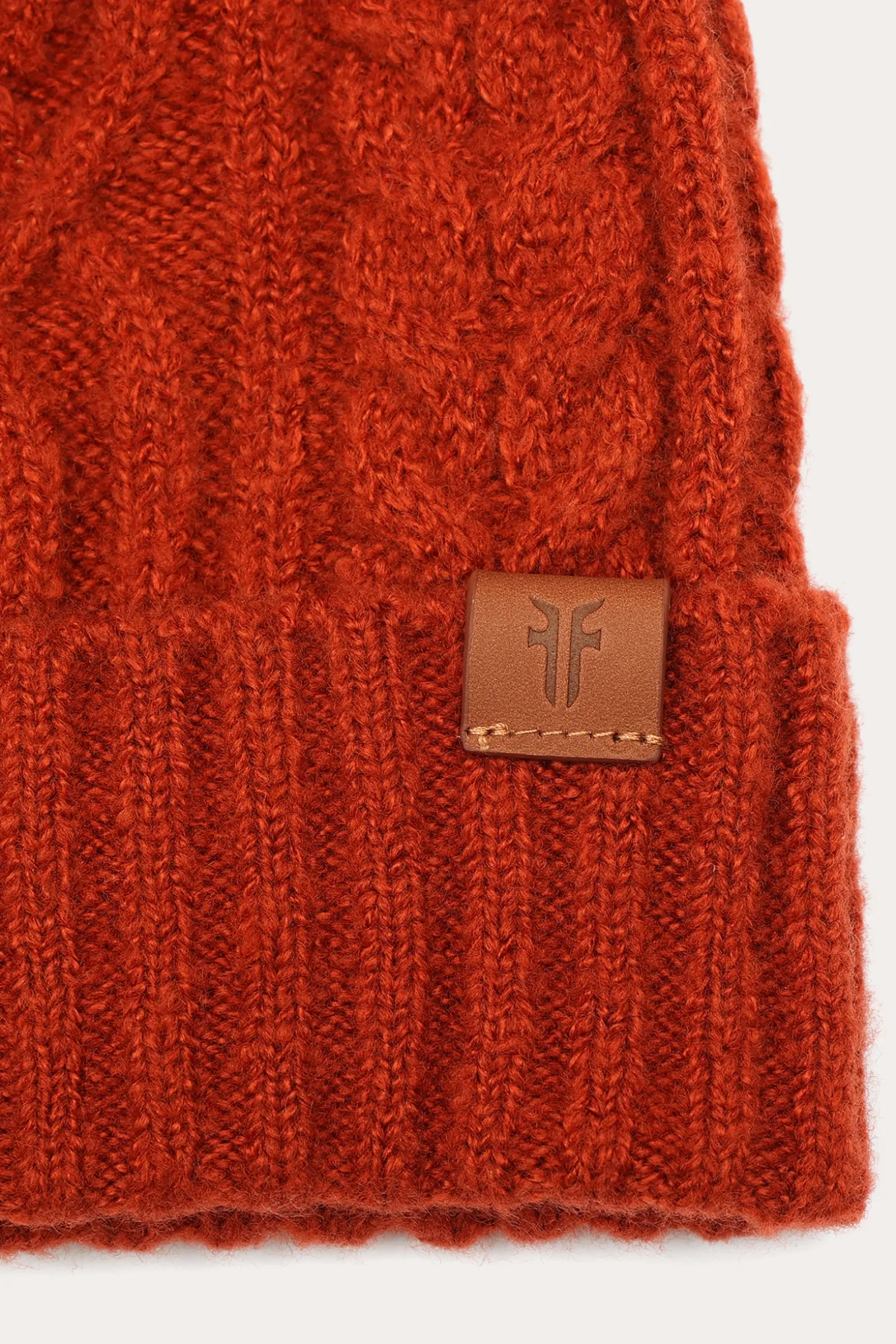 Cable Beanie With Self Pom