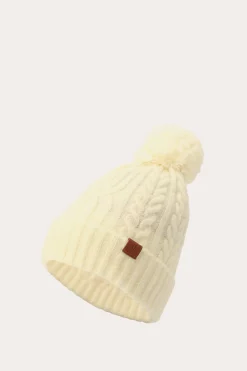 Cable Beanie With Self Pom