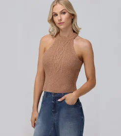 Cable Halter Sweater