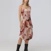 Charmeuse Lace Trim Slip Midi Dress