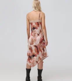 Charmeuse Lace Trim Slip Midi Dress