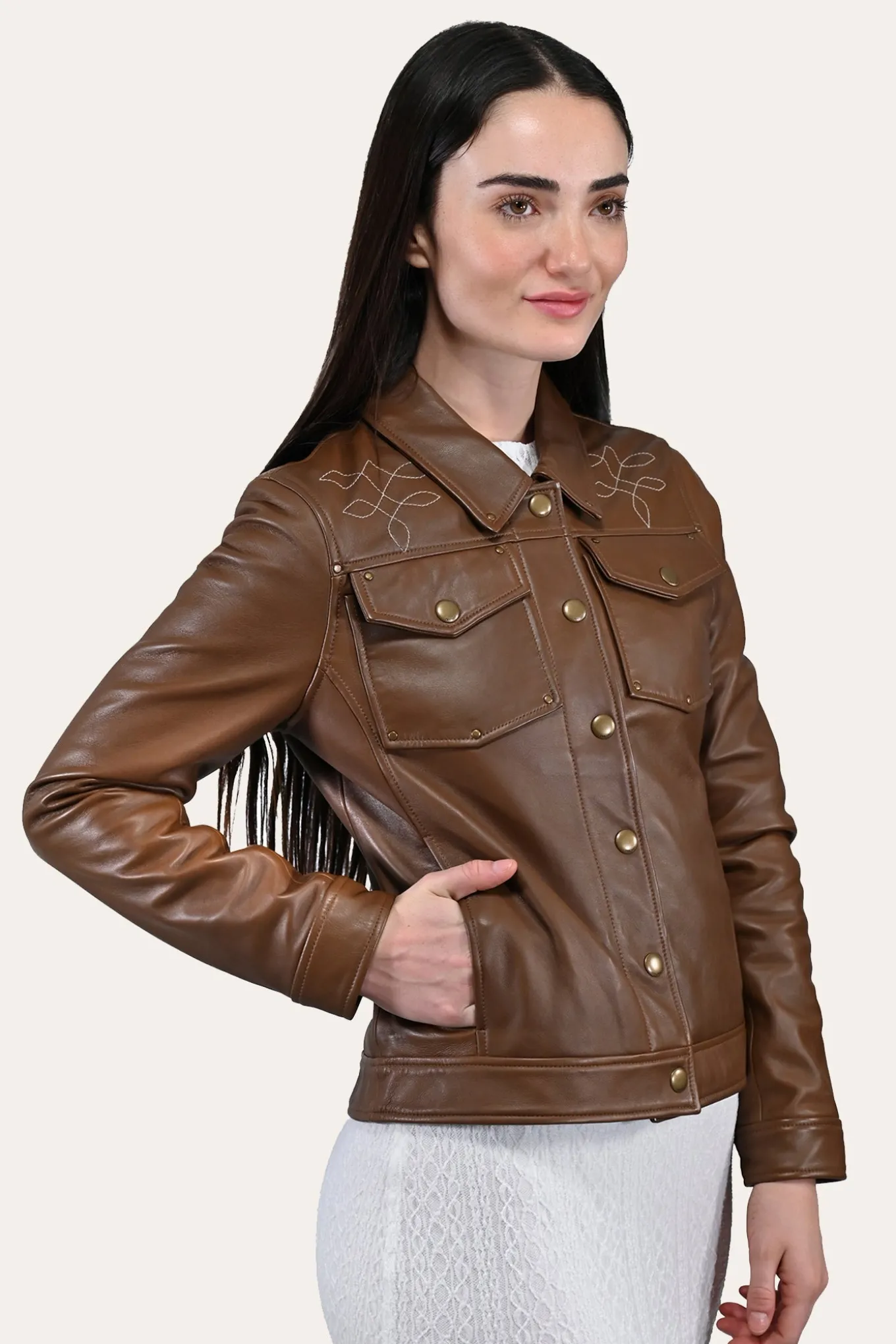 Medium Brown Trucker Jacket