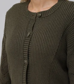 Mixed Stitch Button Front Cardigan