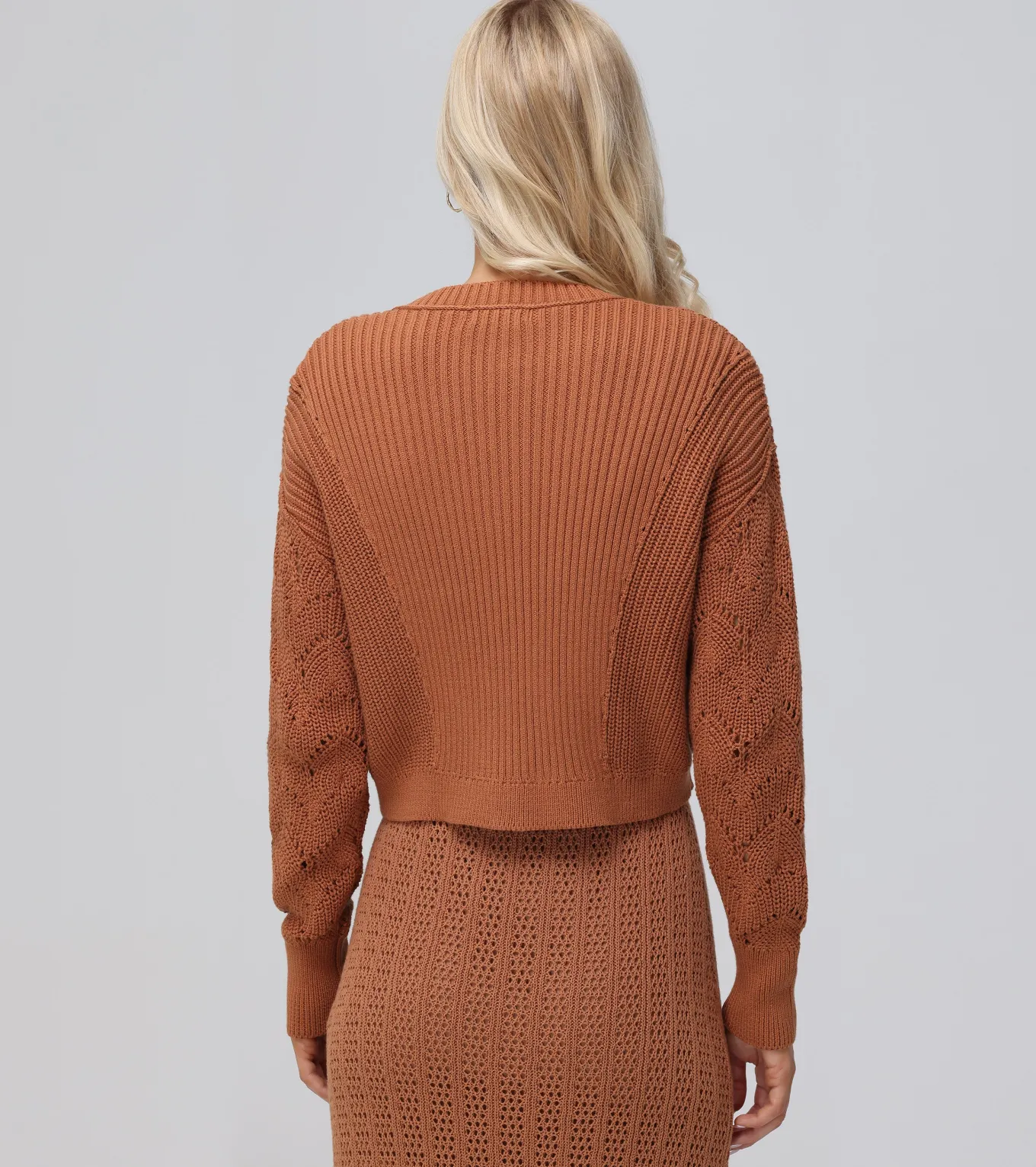 Mixed Stitch Button Front Cardigan
