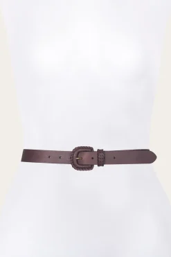 30mm Belt With Covered Buckle & Leather Lacing