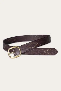 38mm Belt With Southwestern Embossing, Perf & Studs