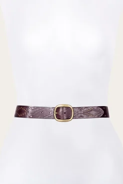 38mm Belt With Southwestern Embossing, Perf & Studs