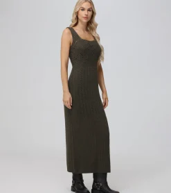Open Stitch Maxi Sweater Dress