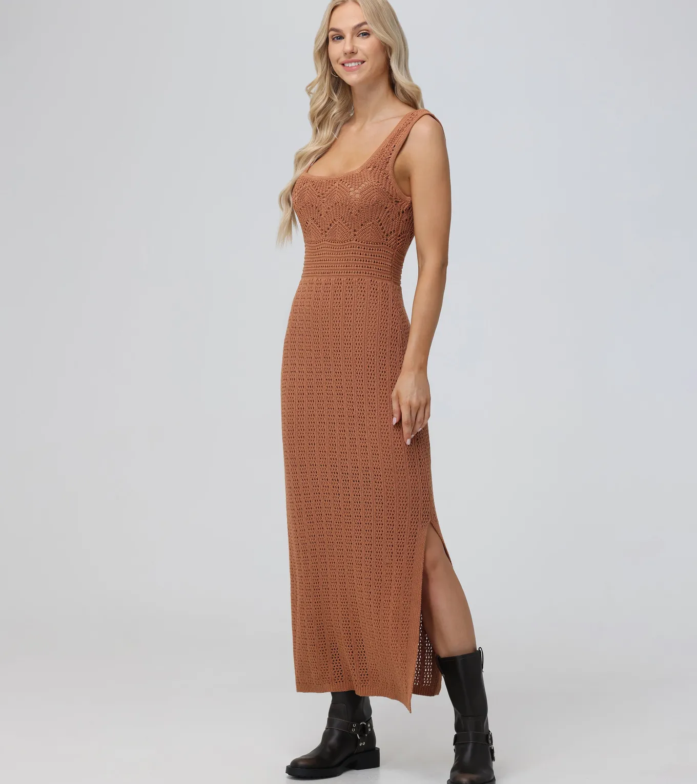 Open Stitch Maxi Sweater Dress