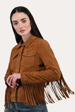 Oxblood Fringed Jacket