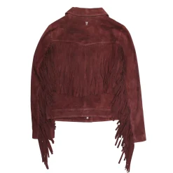 Oxblood Fringed Jacket