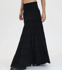 Smocked Tiered Maxi Skirt