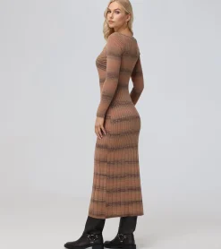 Sweetheart Neck Space Dye Sweater Dress