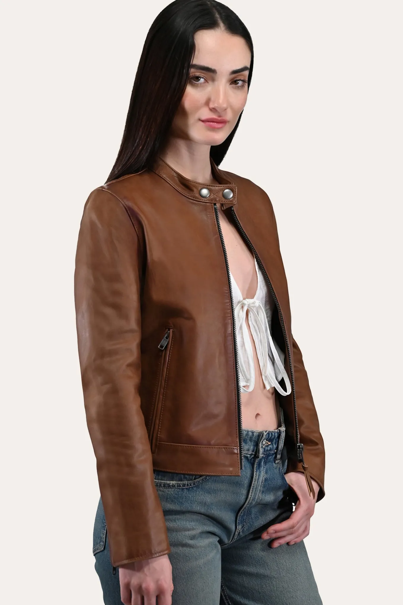 Tobacco Cafe Racer Jacket